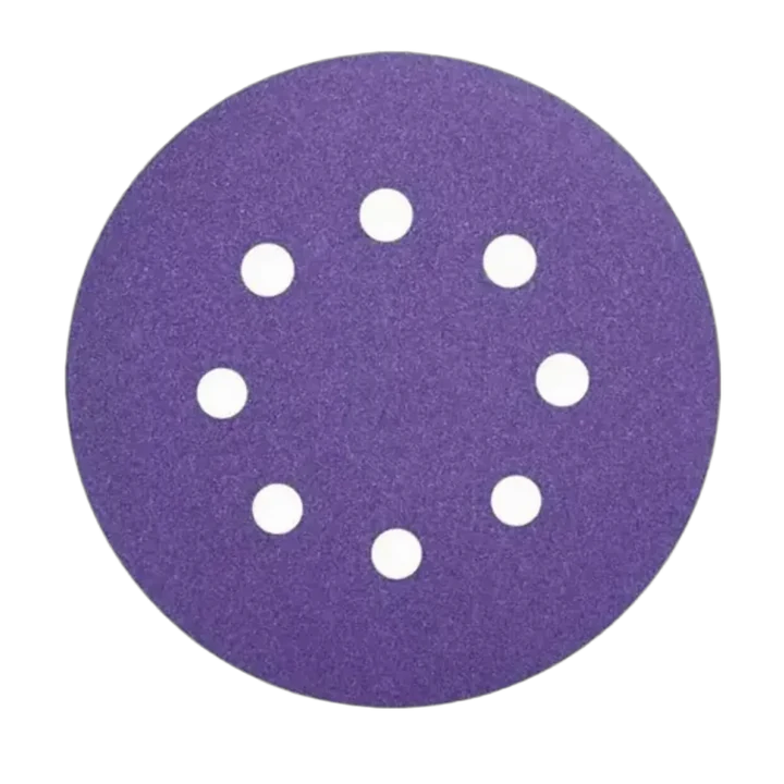 Шлифовальный круг QSA Purple Film 125 мм, 8 отверстий, Р320